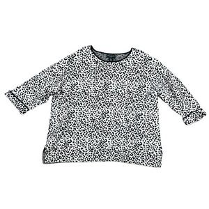 Cynthia Rowley Womens Plus Cheetah‎ Animal Print Sweater 3X Mob Wife Black White